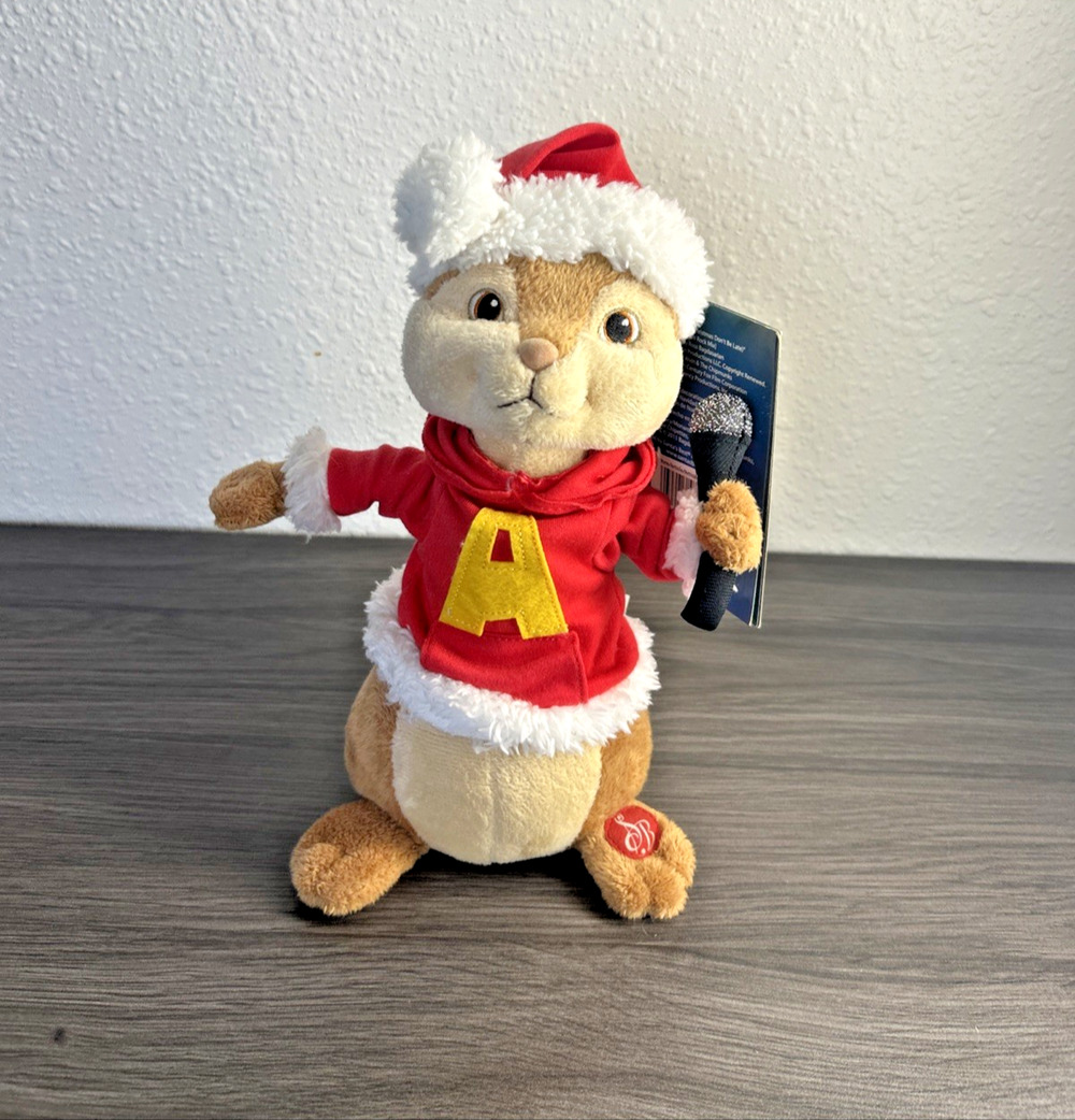 Alvin and the Chipmunks Christmas Singing Musical Plush Santa Hat Works 2011